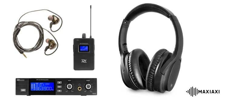 In-ear monitors, draadloze zender en koptelefoon van Power Dynamics — professionele audio-oplossingen voor podiumgebruik