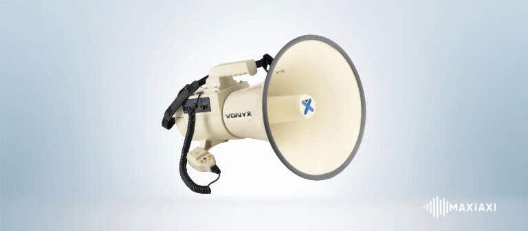 Vonyx megafoon op een grijze achtergrond