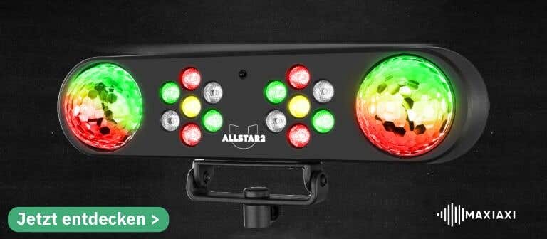 Allstar2 Partylicht – kompaktes LED-Lichteffektgerät mit rot-grüner Beleuchtung für Tanz- und Partyatmosphäre