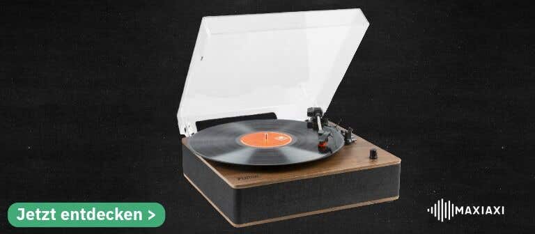 RP161 Plattenspieler mit Holzoptik – eleganter Vinyl-Player mit Staubschutzhaube und modernem Design