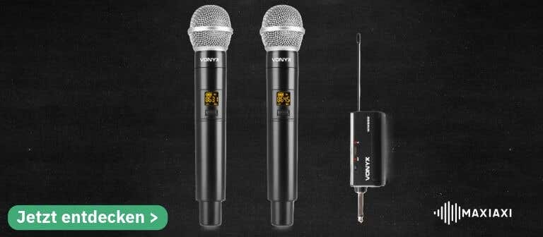Vonyx WM552 Funkmikrofon-Set mit zwei Handmikrofonen und Empfänger – ideales kabelloses Mikrofonsystem für Events