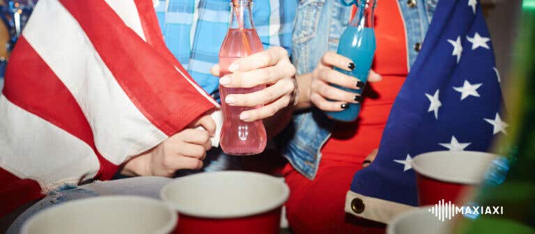 eine Party mit amerikanischem Thema und Bierpong