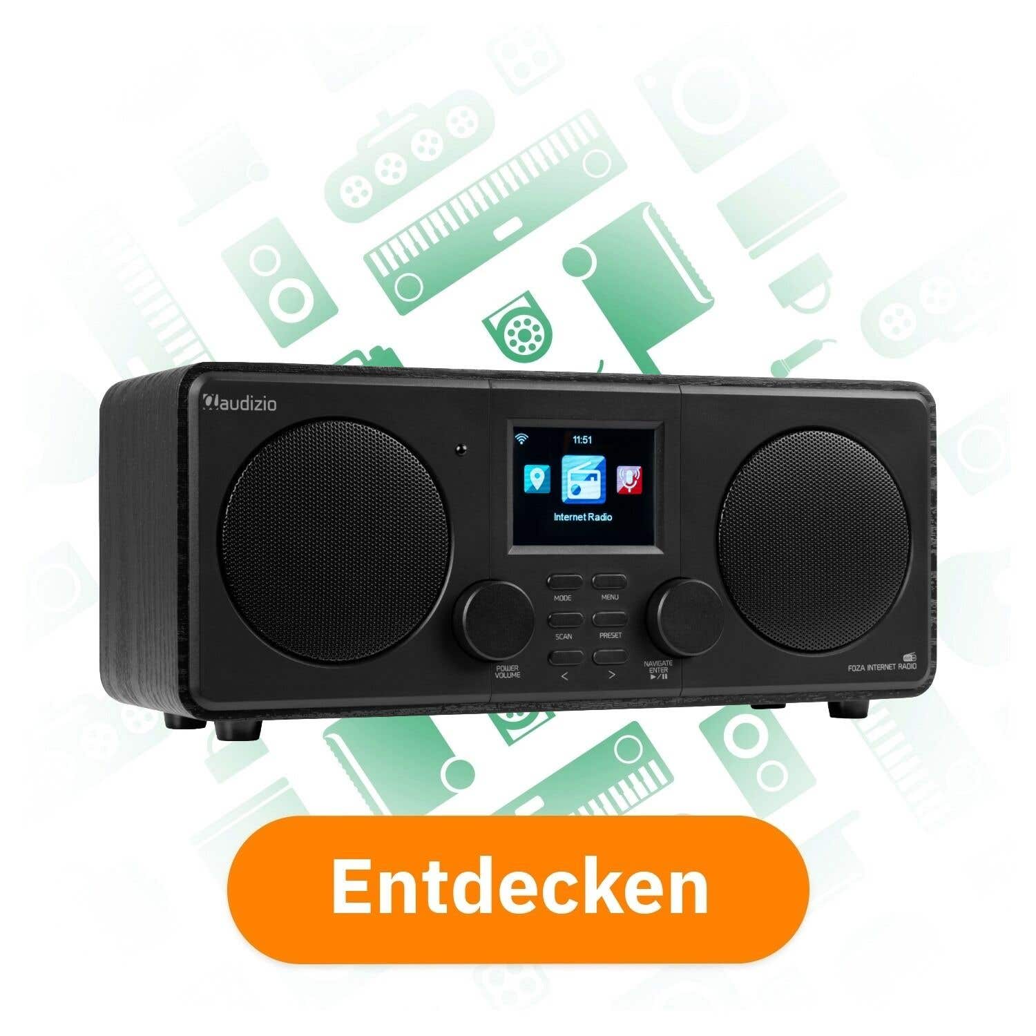 Audizio Foza Internetradio mit DAB, FM, Bluetooth und Stereo Lautsprechern entdecken