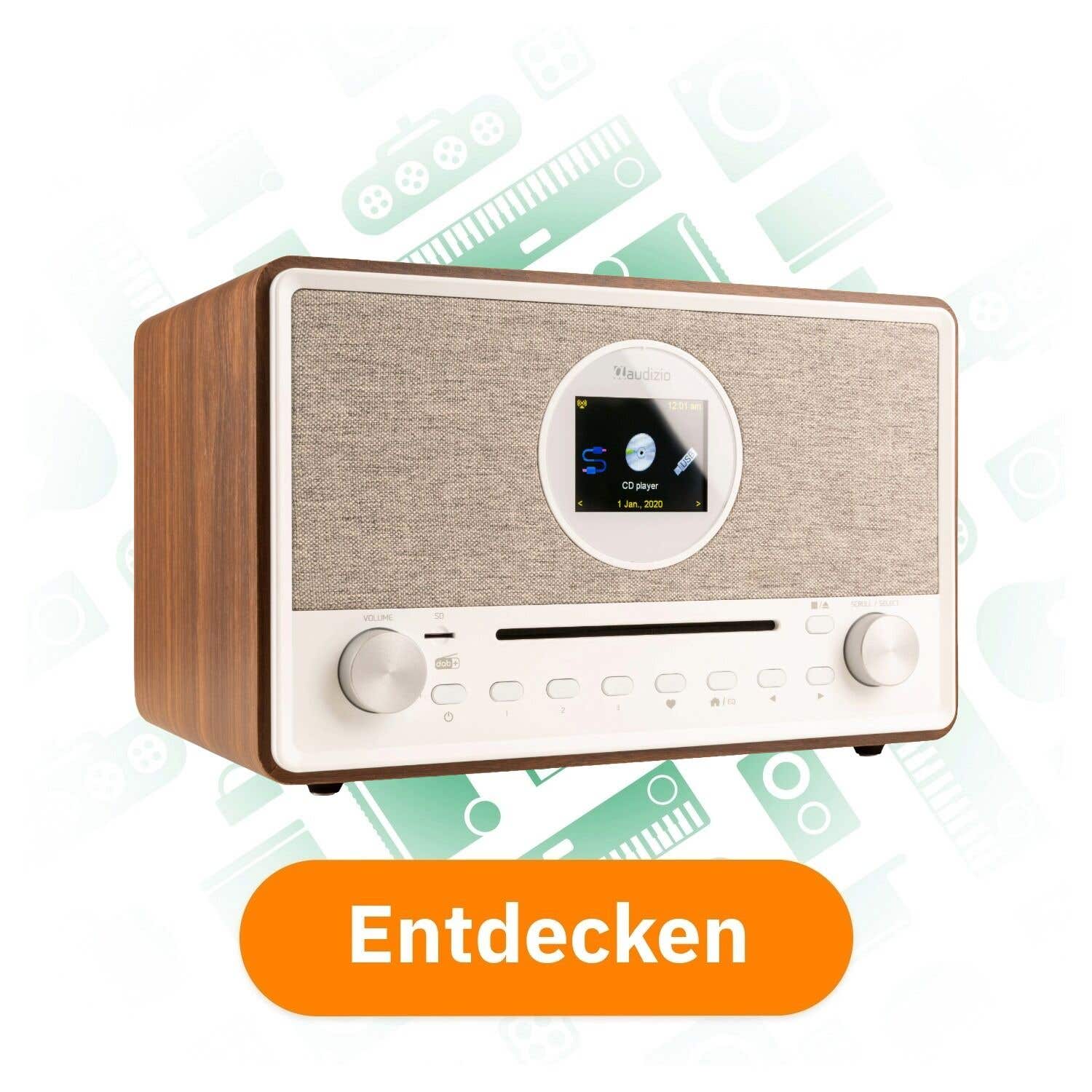 Audizio Lucca Stereo DAB Radio mit CD-Player, Internetradio, Bluetooth und MP3-Player entdecken