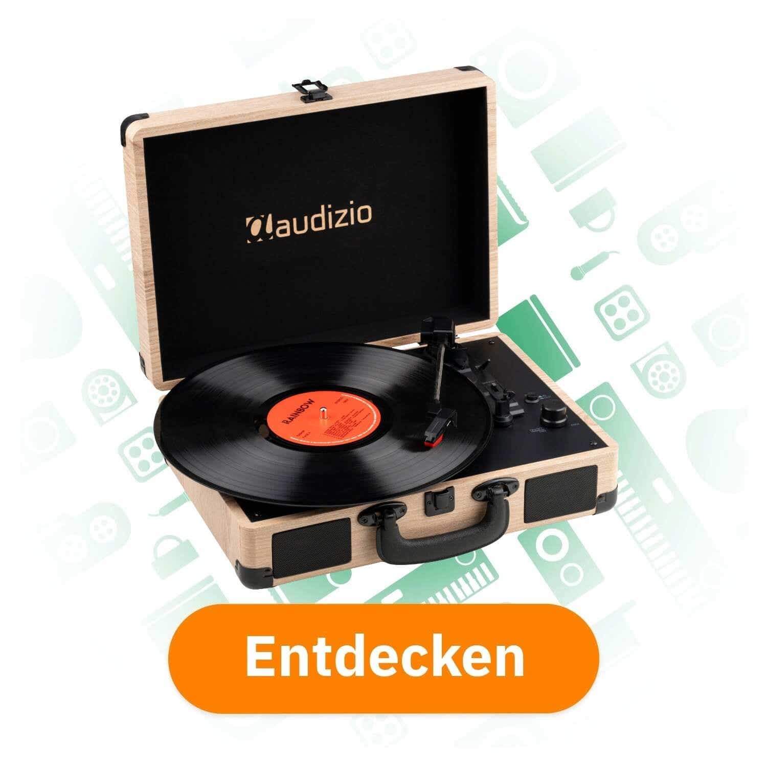 Audizio RP112L Plattenspieler mit Bluetooth IN/OUT und integrierten Lautsprechern entdecken