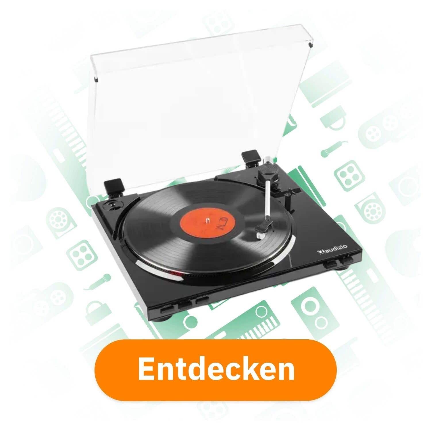 Audizio RP310 HiFi-Plattenspieler mit automatischem Rücklauf und MP3-Aufnahme - Schwarz