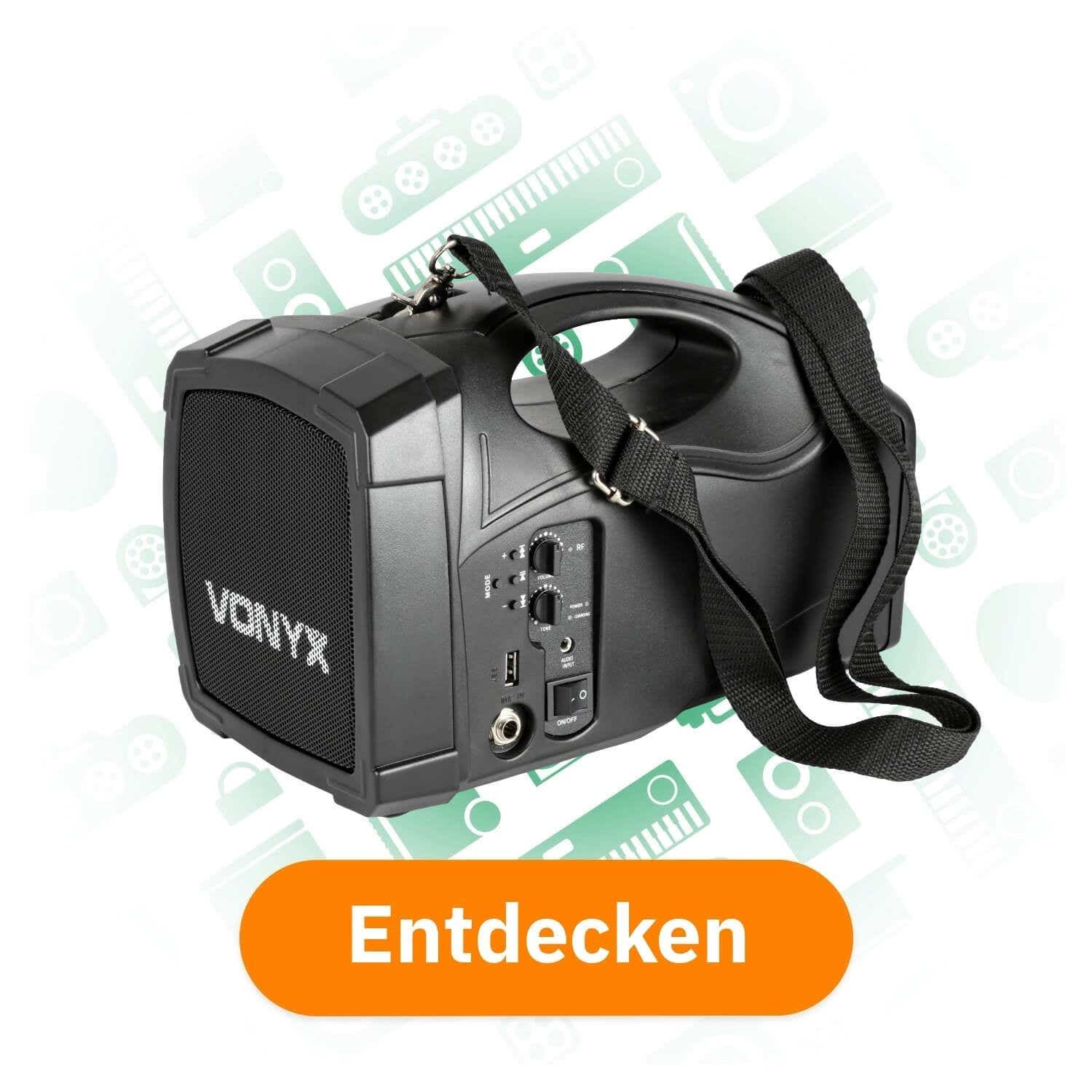 Vonyx ST012 tragbares PA-System mit kabellosem Headset-Mikrofon entdecken